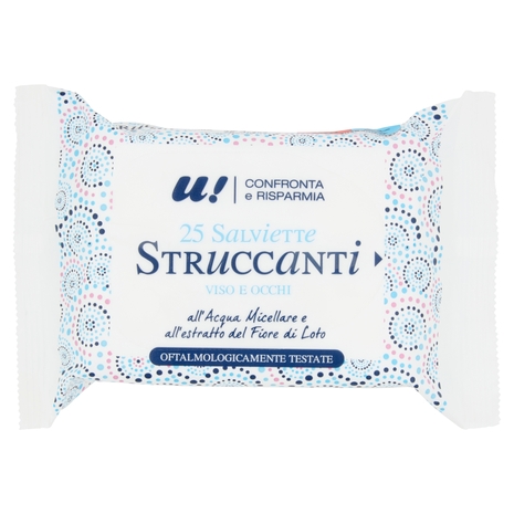 25 Salviette Struccanti Viso e Occhi U! Confronta e Risparmia